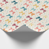 Coquette Ribbon Pattern with Polka Dots Cadeaupapier (Hoek)