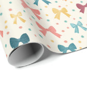 Coquette Ribbon Pattern with Polka Dots Cadeaupapier (Rol Hoek)