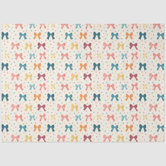 Coquette Ribbon Pattern with Polka Dots Tissuepapier (Voorkant)