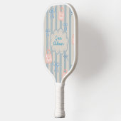 Coquette Ribbons Gepersonaliseerde Naam & Slogan Pickleball Paddle (Links)