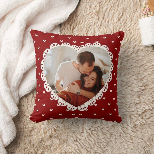 Coquette Rode Hart Uitgesneden Valentijnsdag Kussen (Deken)