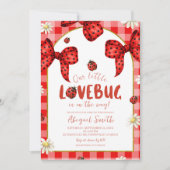 Coquette Rode Strik Liefdeskever Baby Shower Uitno Kaart (Voorkant)