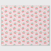 Coquette Rode Zoete Kersen Patroon Cadeaupapier (Vlak)