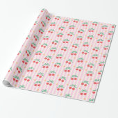 Coquette Rode Zoete Kersen Patroon Cadeaupapier (Uitgerold)