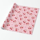 Coquette Rode Zoete Kersen Patroon Cadeaupapier (Uitgerold)