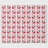 Coquette Rode Zoete Kersen Patroon Cadeaupapier (Vlak)