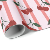 Coquette Rode Zoete Kersen Patroon Cadeaupapier (Rol Hoek)