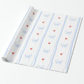 Coquette Rode Zoete Kersen Patroon Cadeaupapier (Uitgerold)