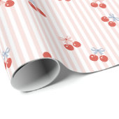 Coquette Rode Zoete Kersen Patroon Cadeaupapier (Rol Hoek)