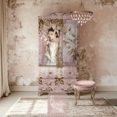 Coquette Romantisch Barok Portret Vogel Bloemen Tissuepapier