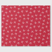 Coquette Rood met Witte Strikken Cadeaupapier (Vlak)