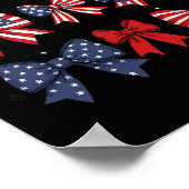 Coquette rood wit en blauw patriottische bogen Ret Poster (Hoek)