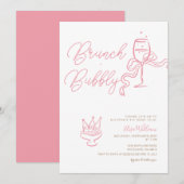 Coquette Roos Goud Roze Blush Vrijgezellenfeest Ui Kaart (Voorkant / Achterkant)