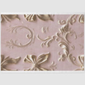 Coquette Roos Roze Gouden Vergulde Herhaal Patroon Tissuepapier (Voorkant)