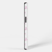 Coquette roze aquarel Boog op canvas textuur iPhone Hoesje (Rechterkant)