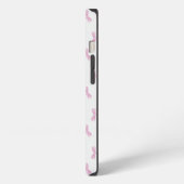 Coquette roze aquarel Boog op canvas textuur iPhone Hoesje (Linkerkant)