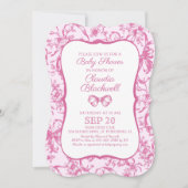 Coquette Roze Baby Shower Uitnodiging (Voorkant)