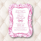 Coquette Roze Baby Shower Uitnodiging