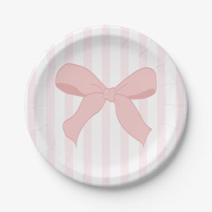 Coquette Roze Ballerina Boog Verjaardag Papieren Bordje