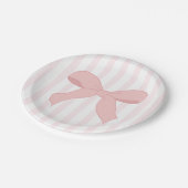 Coquette Roze Ballerina Boog Verjaardag Papieren Bordje (Gekanteld)