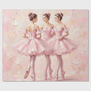 coquette roze ballerina verjaardag inpakpapier