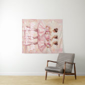 coquette roze ballerina verjaardag  wandkleed (In Situ (horizontaal))