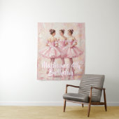 coquette roze ballerina verjaardag  wandkleed (In situ)