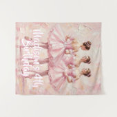 coquette roze ballerina verjaardag  wandkleed (Voorkant (horizontaal))