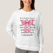 Coquette Roze Bijbel Verse Cross Sweatshirt (Voorkant)