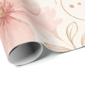 Coquette Roze Bloem Boog Inpakpapier (Rol Hoek)