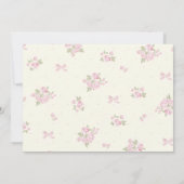 Coquette Roze Bloemen Boog Verjaardag Foto Uitnodi Kaart (Achterkant)