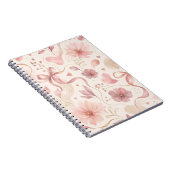 Coquette Roze Bloemenspiraal Notebook Notitieboek (Rechterzijde)