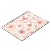 Coquette Roze Bloemenspiraal Notebook Notitieboek (Linkerzijde)