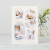coquette roze bogen collage 4 foto Meisje baby Aankondiging (Staand voorkant)