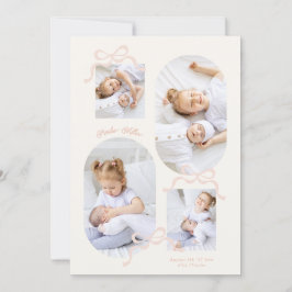coquette roze bogen collage 4 foto Meisje baby Aankondiging