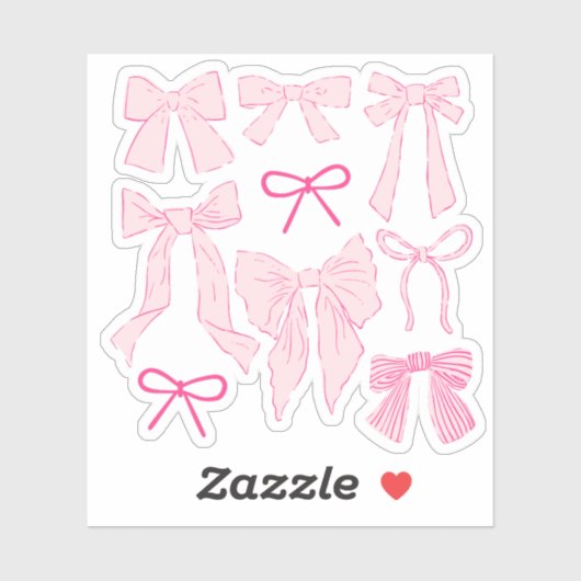 Coquette Roze Bogen Romantisch Sticker (Vel)