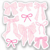 Coquette Roze Bogen Romantisch Sticker (Voorkant)