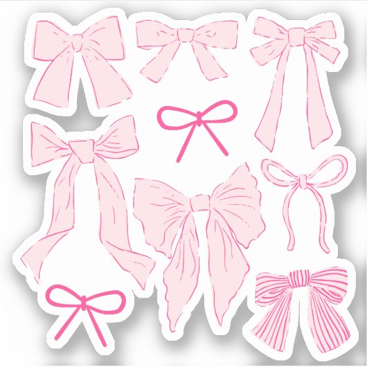 Coquette Roze Bogen Romantisch Sticker (Voorkant)