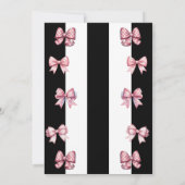 Coquette Roze Bogen Zwarte Streep Baby shower Kaart (Achterkant)