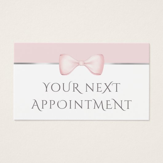 Coquette roze boog afspraak kaart (Voorkant)