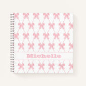 Coquette Roze Boog Bruidsmeisje Notitieboek (Voorkant)