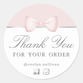 Coquette roze boog business dank u sticker