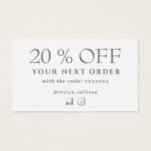 Coquette roze boog dank u kortingskaart visitekaartje (Achterkant)