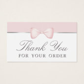 Coquette roze boog dank u kortingskaart visitekaartje (Voorkant)