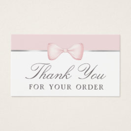 Coquette roze boog dank u kortingskaart visitekaartje