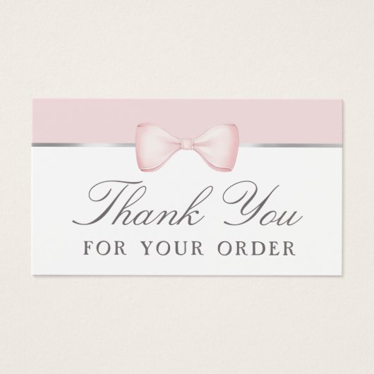 Coquette roze boog dank u kortingskaart visitekaartje (Voorkant)