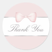 Coquette roze boog dank u sticker (Voorkant)