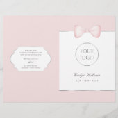 Coquette roze boog diensten menu brochure (Voorkant)