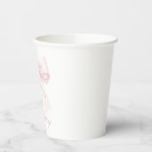 Coquette Roze Boog Eerste Verjaardag Papieren Bekers (Links)