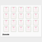Coquette roze boog en sage gingham 21e verjaardag vierkante sticker (Vel)